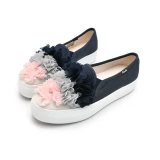 Keds TRIPLE DECKER 甜美蕾絲花厚底休閒便鞋-黑 歷史價格詳細信息