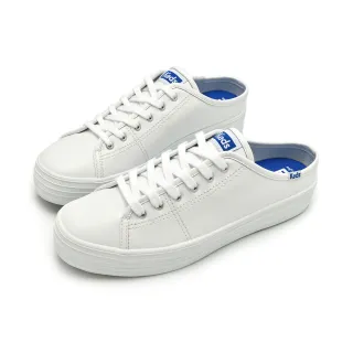 【Keds】TRIPLE KICK 時尚皮革厚底魔鬼氈休閒小白鞋-白(9193W132808) 歷史價格詳細信息
