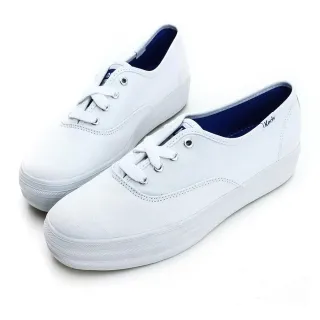 Keds TRIPLE 經典真皮厚底休閒小白鞋-白 歷史價格詳細信息