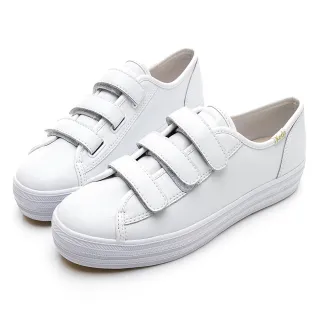 Keds TRIPLE KICK 學院風厚底帆布小白鞋-白 歷史價格詳細信息