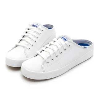 Keds KICKSTART 時尚真皮綁帶休閒小白鞋-白藍 歷史價格詳細信息