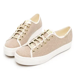 Keds TRIPLE KICK 華麗甜心厚底休閒鞋-香檳金 歷史價格詳細信息