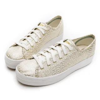 Keds TRIPLE KICK 個性風格有機棉厚底鞋-香檳金 歷史價格詳細信息
