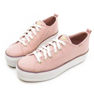 Keds TRIPLE UP 小心機厚底皮革綁帶休閒鞋-黑 歷史價格詳細信息