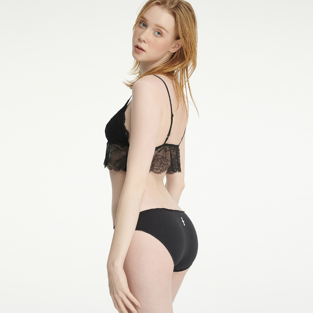 【Anden Hud】寧靜植物園．花苞低腰三角內褲 純棉台灣製(忘憂綠-刺繡迎春花) 歷史價格詳細信息