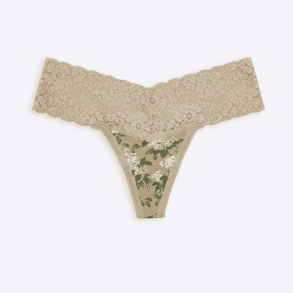 【Anden Hud】忘憂植物園．V蕾絲丁字褲 純棉台灣製(古董米-紅花翩翩) 歷史價格詳細信息