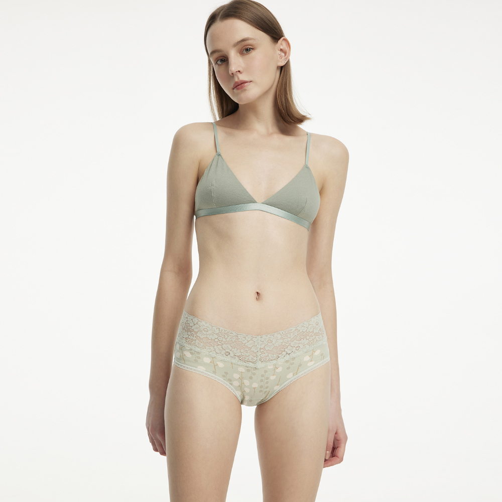 【Anden Hud】愛的語言．中腰三角內褲(蛋奶白-康乃馨) 歷史價格詳細信息