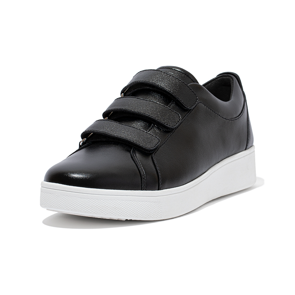 【FitFlop】RALLY QUICK STICK FASTENING LEATHER SNEAKERS 時尚魔鬼氈造型休閒鞋-女(午夜藍) 歷史價格詳細信息