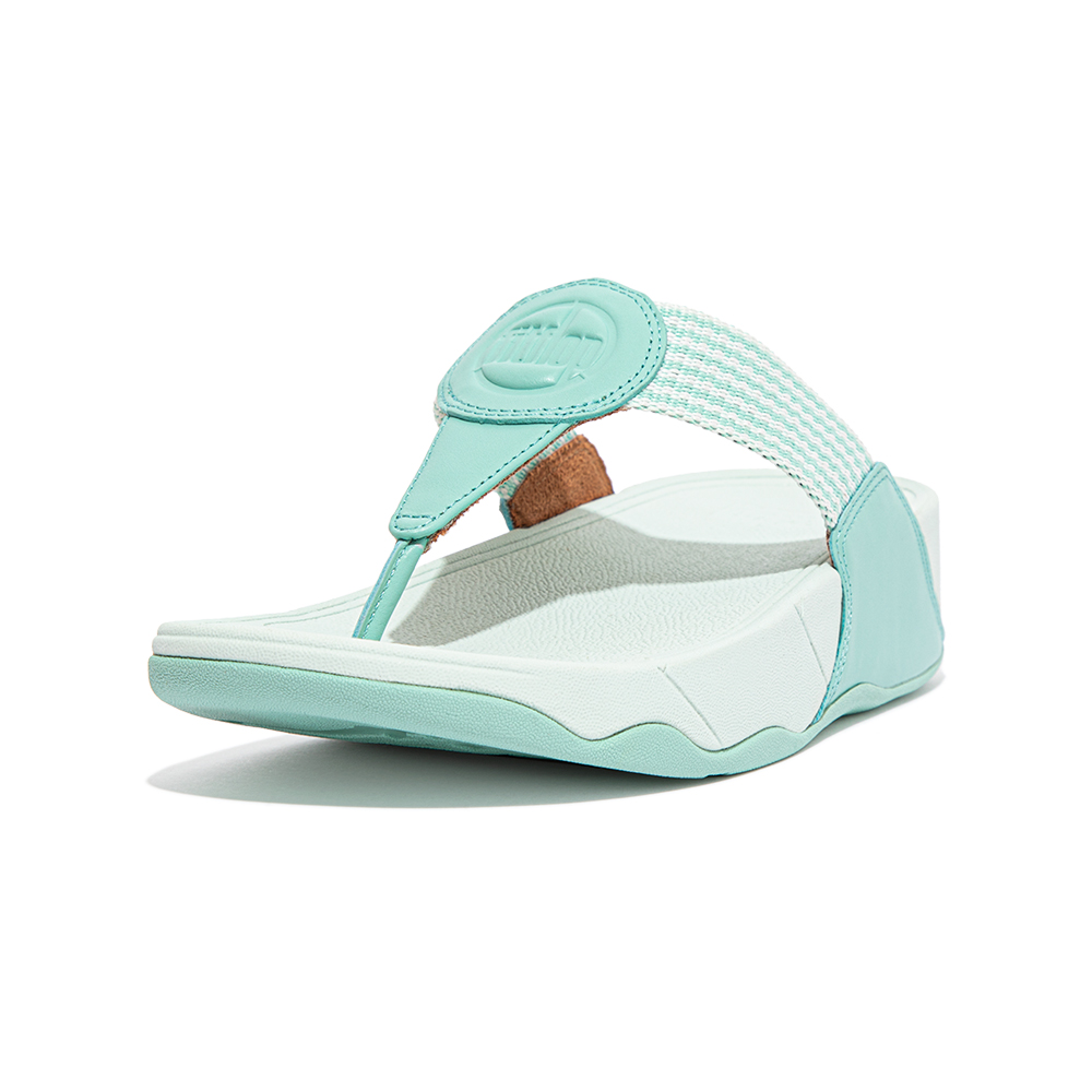 【FitFlop】WALKSTAR FINESTRIPE WEBBING TOE-POST SANDALS經典復刻LOGO夾腳涼鞋-女(珊瑚橙色) 歷史價格詳細信息