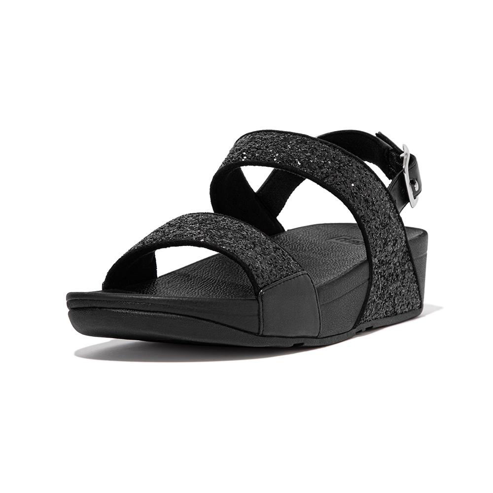【FitFlop】LULU GLITTER ADJUSTABLE SLIDES 可調整式雙帶涼鞋-女(靓黑色) 歷史價格詳細信息