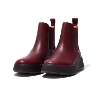 【FitFlop】F-MODE LEATHER/SUEDE FLATFORM SNEAKERS運動風厚底繫帶休閑鞋-女(黑色) 歷史價格詳細信息