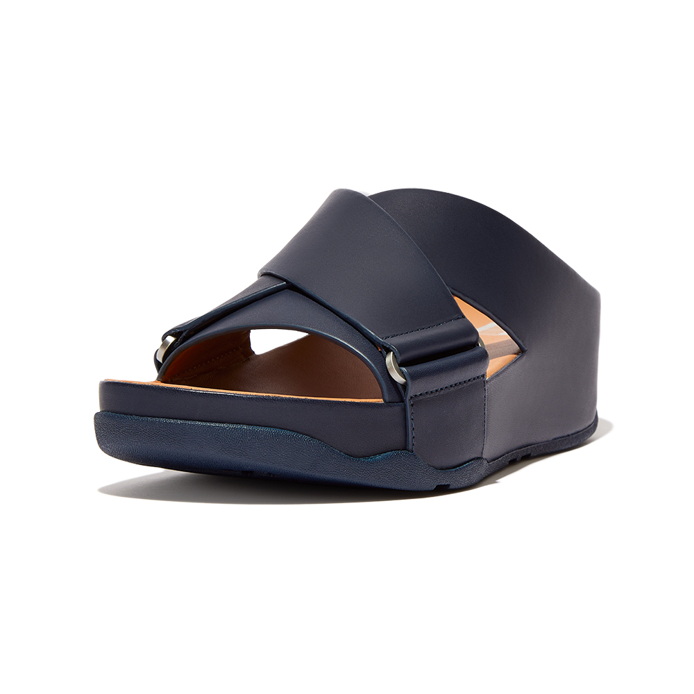 【FitFlop】SHUV TWO-BAR LEATHER SLIDES 簡約造型雙帶涼鞋-女(梅紅色) 歷史價格詳細信息