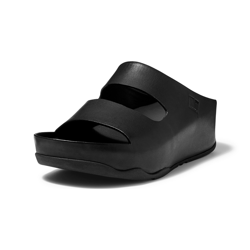 【FitFlop】SHUV TWO-BAR LEATHER SLIDES 簡約造型雙帶涼鞋-女(梅紅色) 歷史價格詳細信息