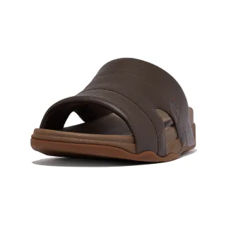 【FitFlop】FREEWAY POOL SLIDE IN LEATHER簡約一片式皮革涼鞋-男(巧克力棕) 歷史價格詳細信息