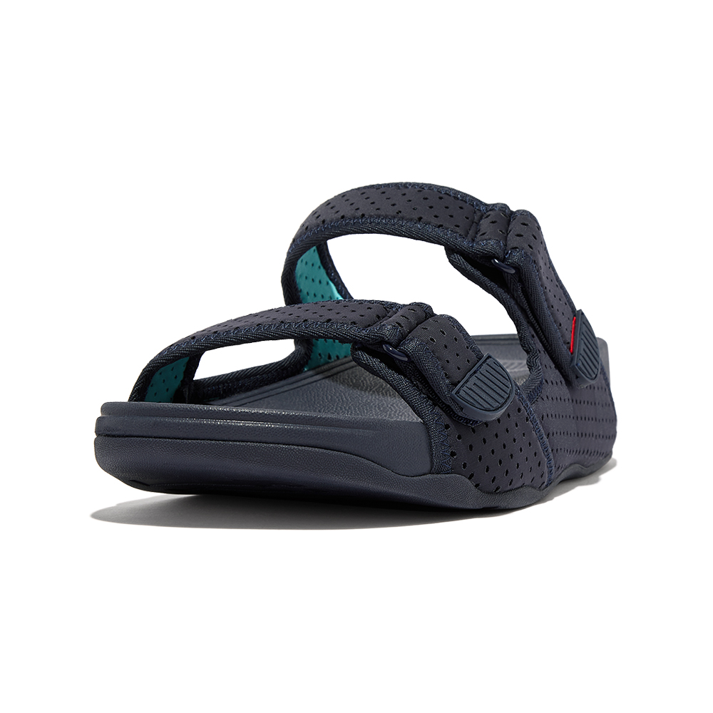 【FitFlop】GOGH MOC WATER-RESISTANT PERF BACK-STRAP SANDALS透氣淺水布後帶涼鞋-男(午夜藍/大溪地藍) 歷史價格詳細信息