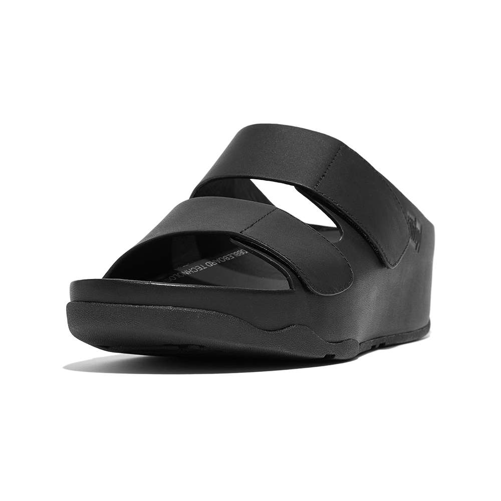 【FitFlop】SHUV TWO-BAR LEATHER SLIDES 簡約造型雙帶涼鞋-女(梅紅色) 歷史價格詳細信息
