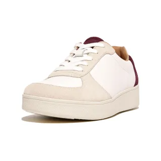 【FitFlop】RALLY LEATHER/SUEDE PANEL SNEAKERS時上百搭繫帶休閒鞋-女(都會白/玫瑰鹽) 歷史價格詳細信息