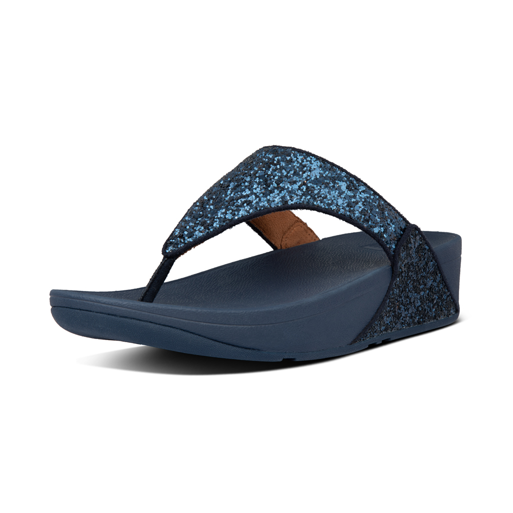 【FitFlop】LULU TOE-THONGS 經典亮片夾腳涼鞋-女(午夜藍) 歷史價格詳細信息