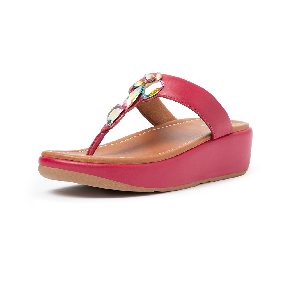 【FitFlop】FINO SLEEK OMBRE STONES TOE-POST SANDALS 柔軟皮革夾腳涼鞋-女(靚黑色) 歷史價格詳細信息