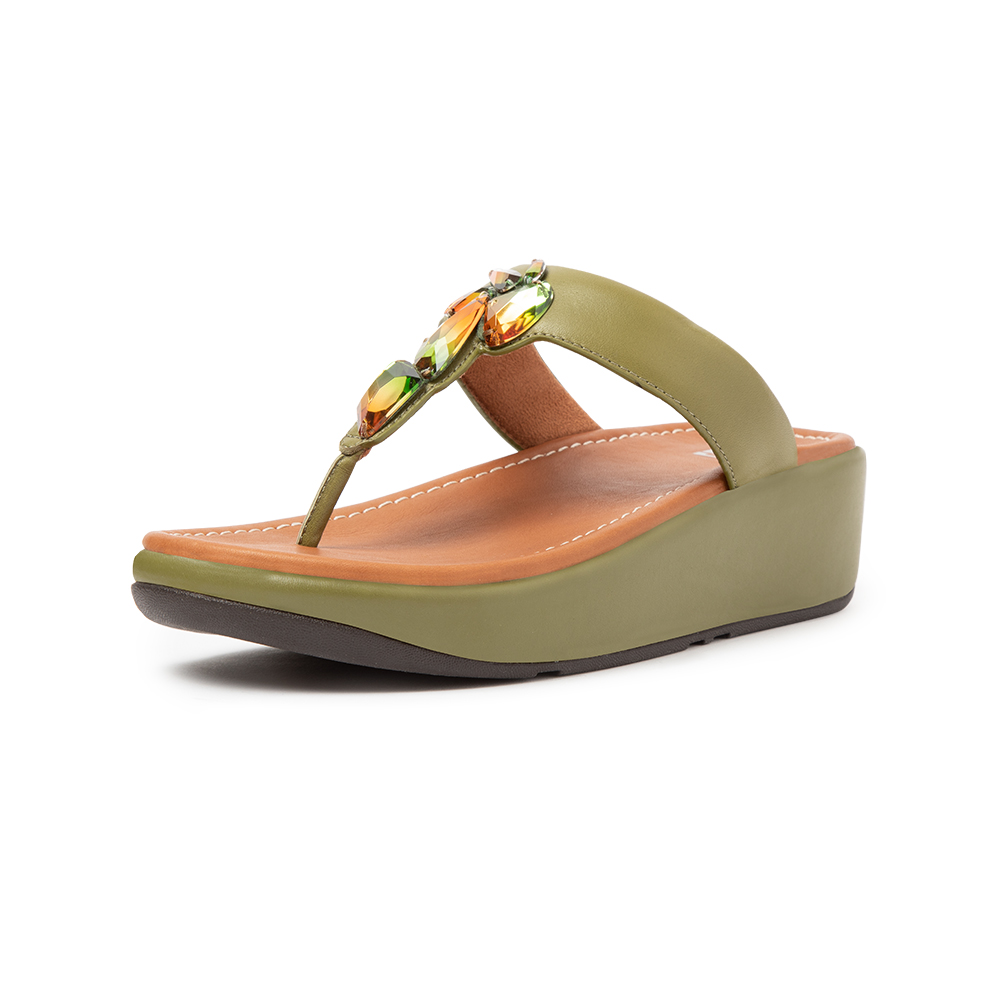 【FitFlop】FINO SLEEK OMBRE STONES TOE-POST SANDALS 柔軟皮革夾腳涼鞋-女(靚黑色) 歷史價格詳細信息