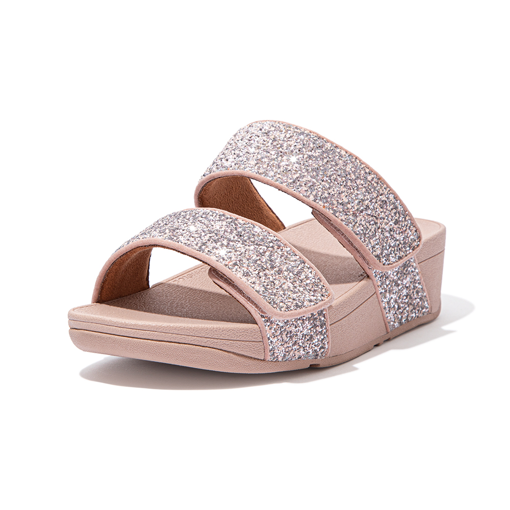 【FitFlop】MINA IRIDESCENT SLIDES金屬光澤寬帶涼鞋-女(靓黑色) 歷史價格詳細信息