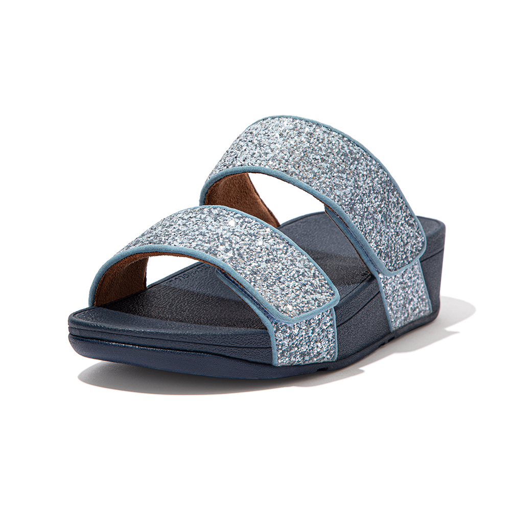 【FitFlop】MINA IRIDESCENT SLIDES金屬光澤寬帶涼鞋-女(靓黑色) 歷史價格詳細信息