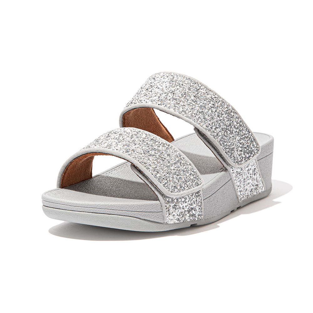 【FitFlop】MINA IRIDESCENT SLIDES金屬光澤寬帶涼鞋-女(靓黑色) 歷史價格詳細信息