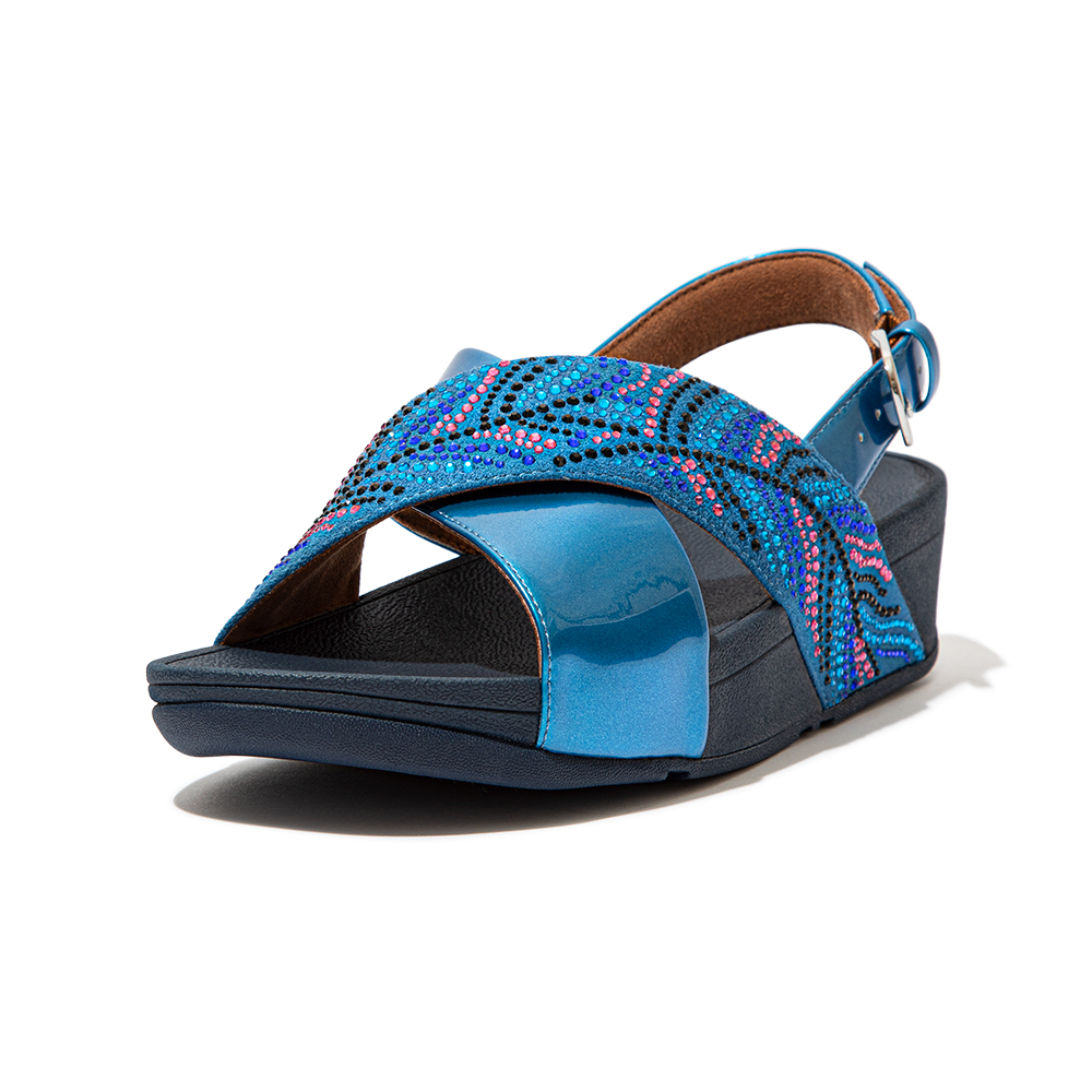 【FitFlop】LULU CRYSTAL-BUCKLE LEATHER CROSS SLIDES 環形閃亮金屬扣飾交叉涼鞋-女(奶油色) 歷史價格詳細信息