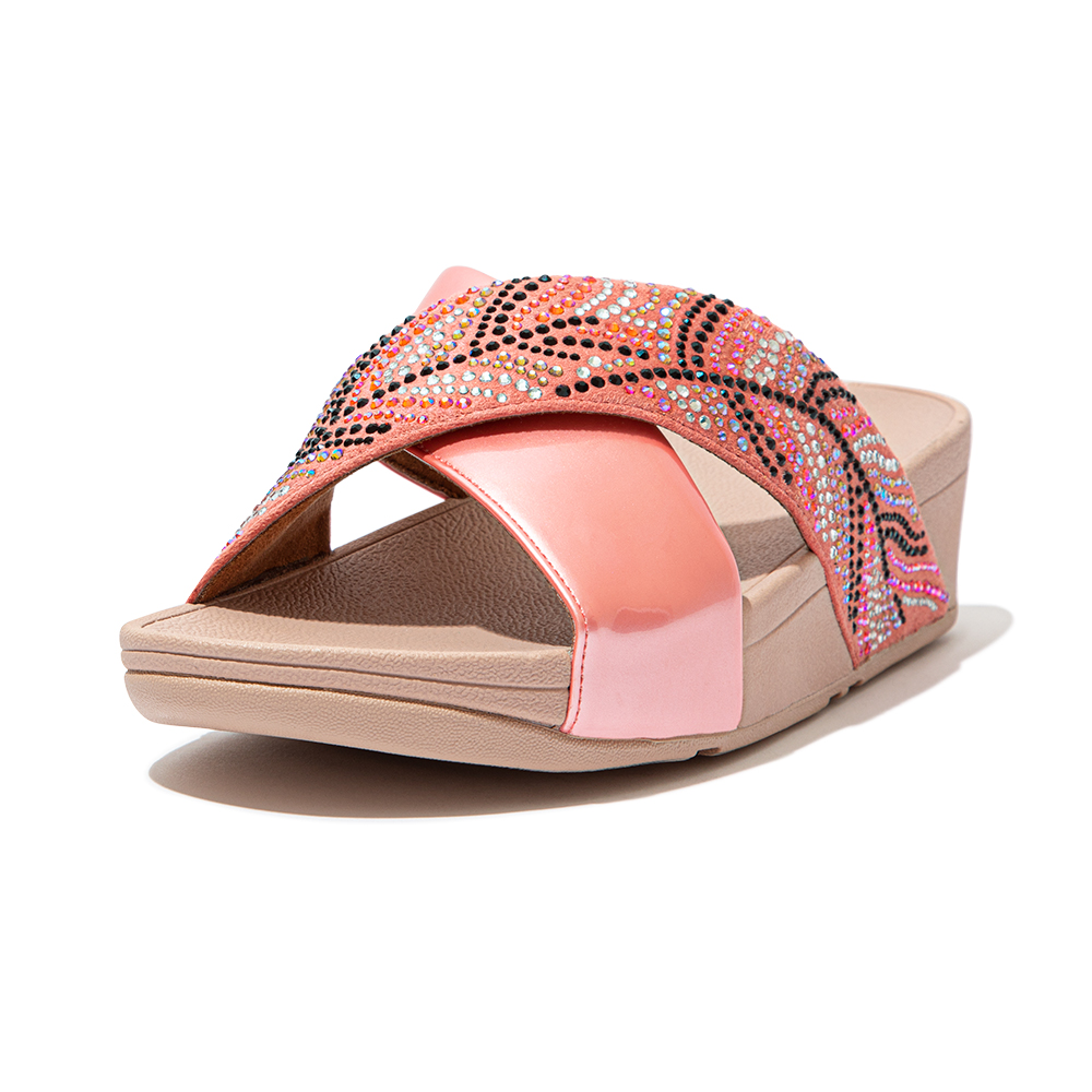 【FitFlop】LULU CRYSTAL FEATHER BACK-STRAP SANDALS 閃耀多色水鑽後帶涼鞋-女(海洋藍) 歷史價格詳細信息