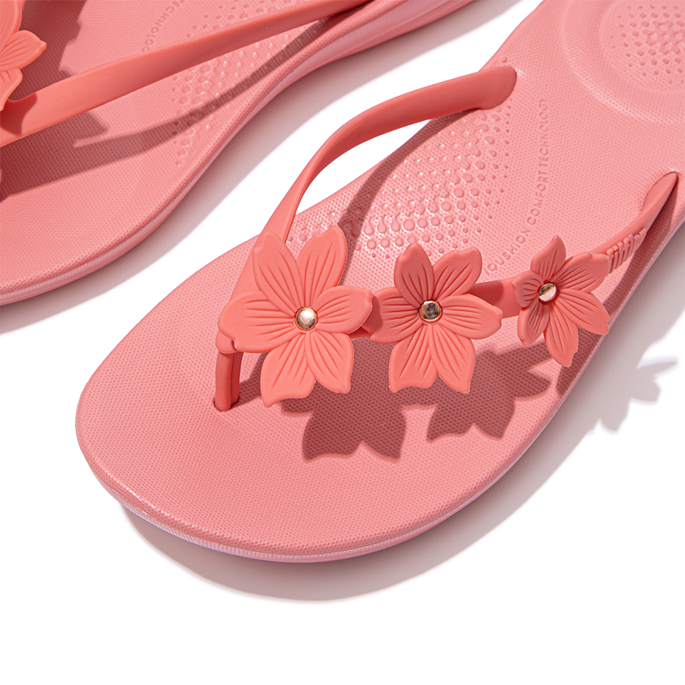 【FitFlop】IQUSHION FLOWER FLIP-FLOPS 花飾輕量人體工學戲水夾腳涼鞋-女(檸檬綠) 歷史價格詳細信息