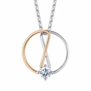 點睛品 Daily Luxe 18分 幾何圓形 18K雙色金鑽石吊墜 歷史價格詳細信息