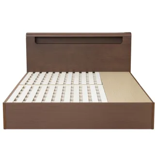 【NITORI 宜得利家居】◎雙人加大床座 床架 N-ZIO-C BOX LBR TW 附充電孔 附小夜燈(床座 床架) 歷史價格詳細信息