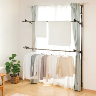 【IRIS】木紋頂天立地窗框伸縮曬衣架 MWW-190N(摺疊 衣帽架 室內伸縮桿 晾曬架 晾衣架 掛衣架) 歷史價格詳細信息
