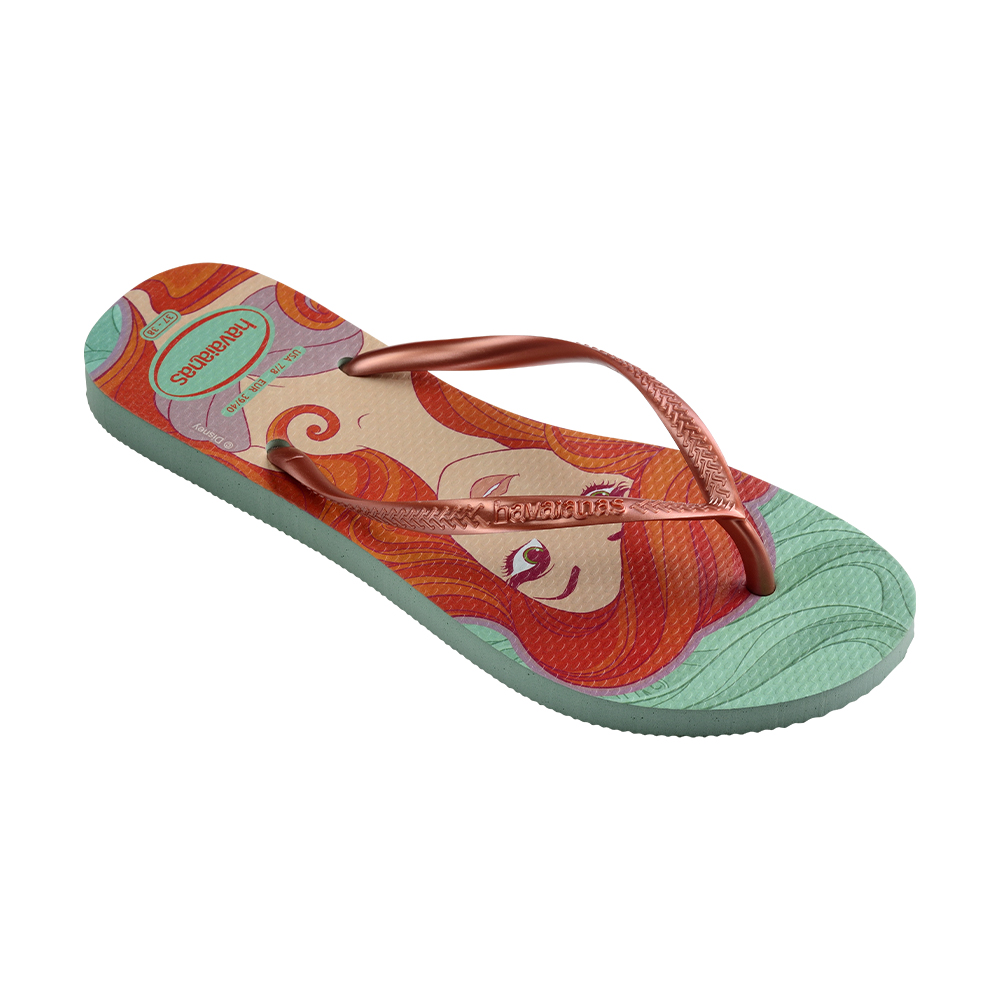 Havaianas 夾腳拖 Slim Princesas 綠 小美人魚 艾莉兒 女鞋 迪士尼 巴西拖 哈瓦仕 人字拖 41350451809W 歷史價格詳細信息