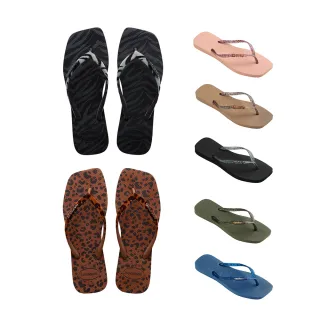【havaianas 哈瓦仕】拖鞋 女鞋 夾腳拖 方形 動物紋 Slim Square Velvet方形 咖啡色 4148277-1976W(哈瓦士) 歷史價格詳細信息