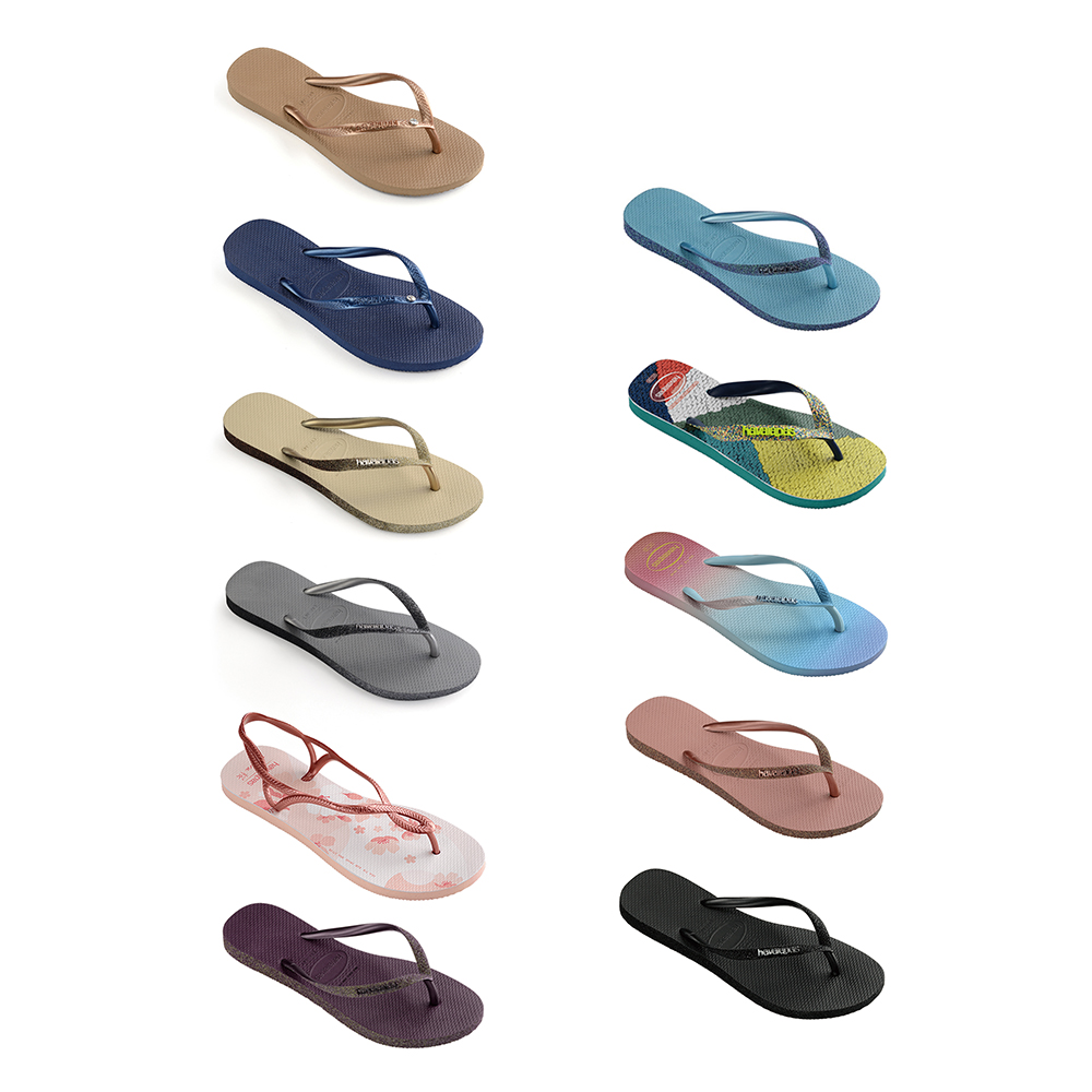 【havaianas 哈瓦仕】拖鞋 女鞋 夾腳拖 幾何 Slim Harmony 橘藍 4145638-1822W(哈瓦士) 歷史價格詳細信息