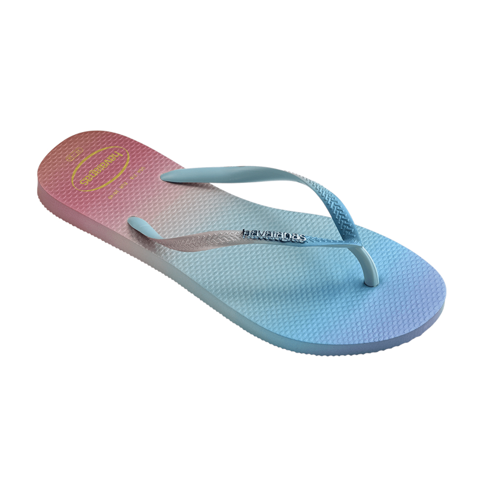 【havaianas 哈瓦仕】拖鞋 女鞋 夾腳拖 漸層 水鑽別針 巴西 Slim Atlantis 水藍色 4147069-2404W(哈瓦士) 歷史價格詳細信息