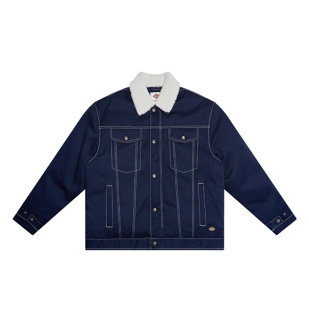 【Dickies】男款深藍紫純棉字母刺繡拼接色短袖POLO衫｜DK010253NV0 歷史價格詳細信息