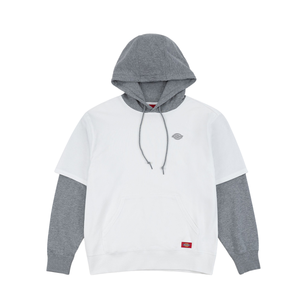 【Dickies】男款白色內抓絨經典三色Logo刺繡連帽大學T｜DK010956C4D 歷史價格詳細信息