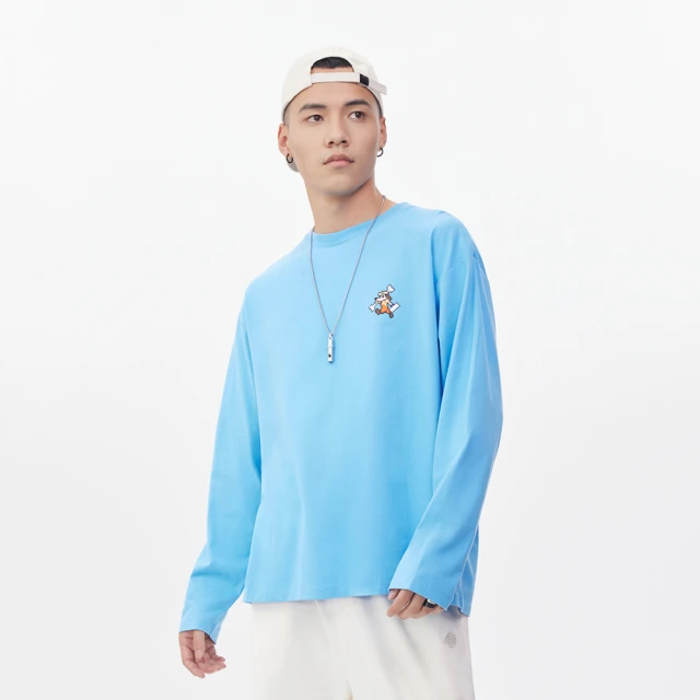 【Dickies】男款天青藍純棉撞色數位Logo印花寬版縮口褲｜DK011592E62 歷史價格詳細信息