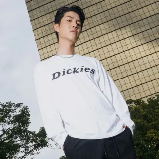 【Dickies】男款白色純棉胸前印花長袖T恤｜DK010998C4D 歷史價格詳細信息