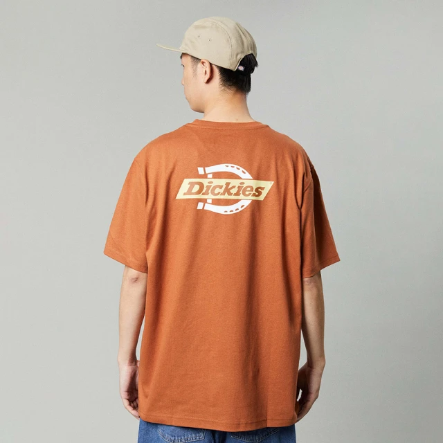 【Dickies】男女款摩卡棕純棉胸前撞色Logo圖案印花短袖T恤｜DK013128H16 歷史價格詳細信息