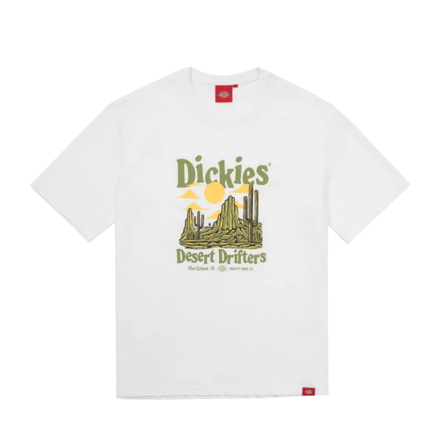 【Dickies】男款白色純棉胸前印花長袖T恤｜DK010998C4D 歷史價格詳細信息
