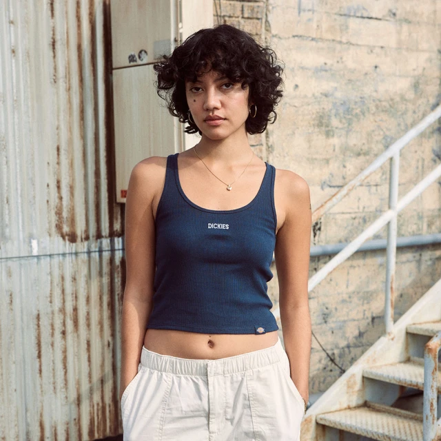 【Dickies】女款深海軍藍純棉胸前趣味品牌字母D印花設計短袖T恤｜DK0A87MOCG7 歷史價格詳細信息