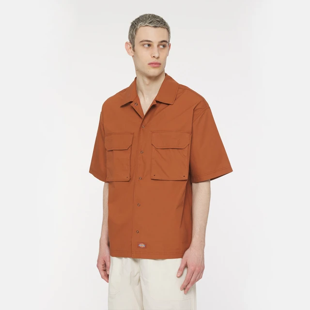【Dickies】男女款摩卡棕純棉胸前撞色Logo圖案印花短袖T恤｜DK013128H16 歷史價格詳細信息