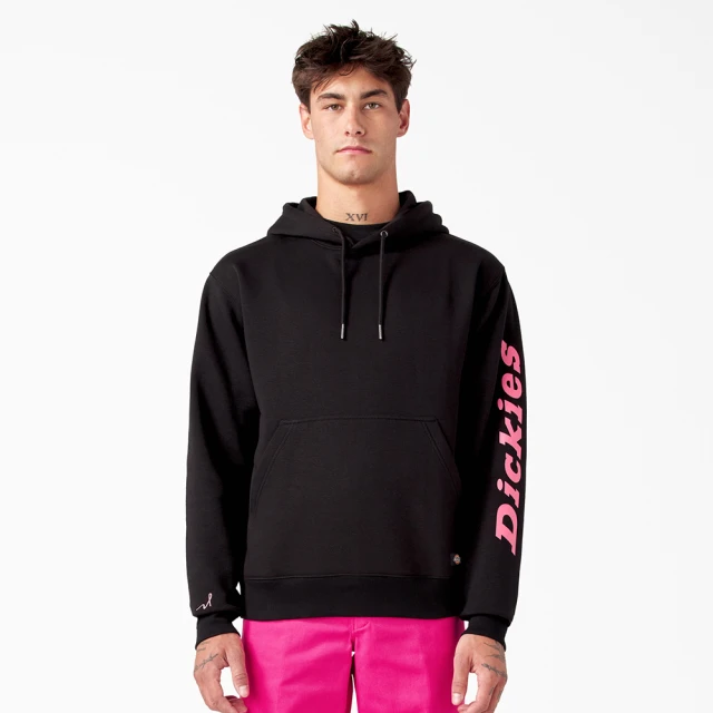 【Dickies】BCA 聯名－男款黑色單袖大Logo品牌文字印花休閒連帽大學T｜DK012217BLK 價格比較,價格查詢,歷史價格詳細信息
