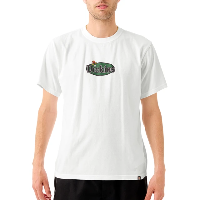 【Dickies】男款白色純棉胸前印花長袖T恤｜DK010998C4D 歷史價格詳細信息