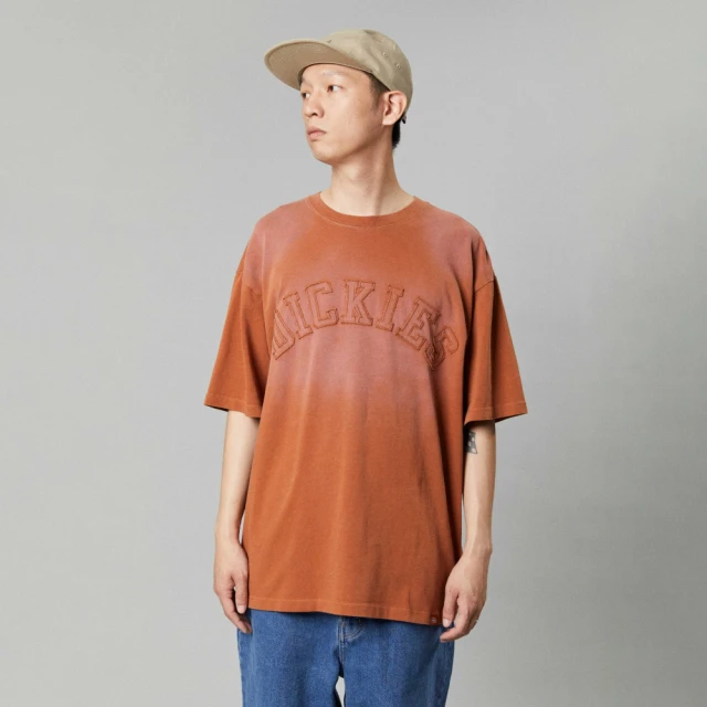 【Dickies】男女款摩卡棕純棉胸前撞色Logo圖案印花短袖T恤｜DK013128H16 歷史價格詳細信息