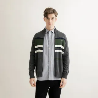 【Arnold Palmer 雨傘】男裝-立體LOGO長袖圓領大學T(黑灰色) 歷史價格詳細信息