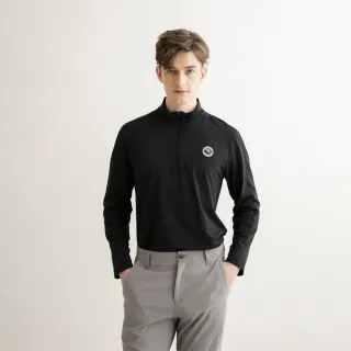 【Arnold Palmer 雨傘】男裝-立體LOGO長袖圓領大學T(黑灰色) 歷史價格詳細信息